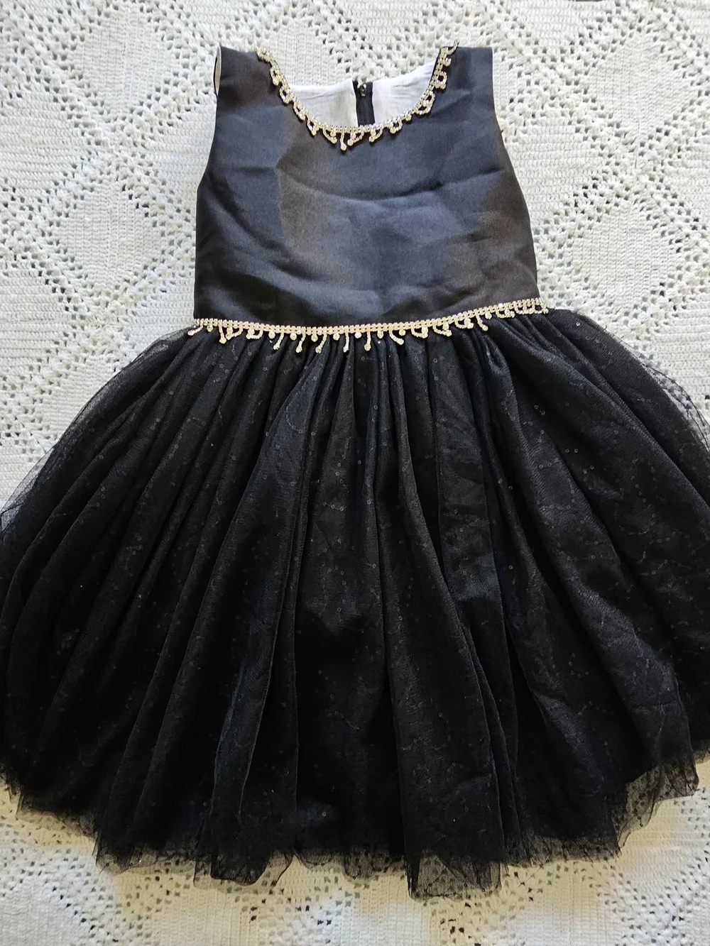 Black Sequin Tulle Party Dress Girls Formal Occasion